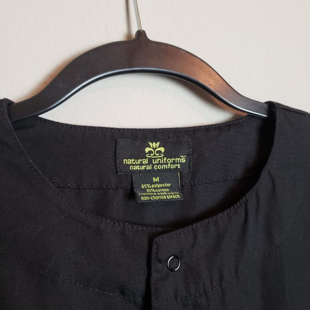 Natural Uniforms Black Snap Button Down Scrub Jacket Coat Medium - Picture 4 of 6
